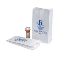 White Pharmacy Paper Bags - 6-1/4 Inch Width
