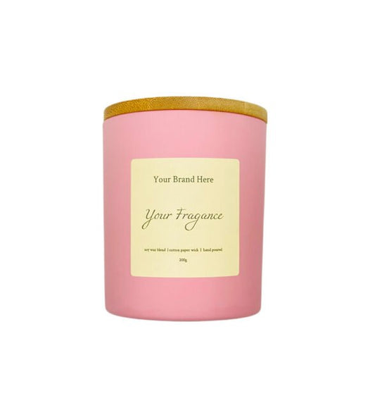 11oz Pink Private Label Scented Candle in Glass Tumbler - Image 1