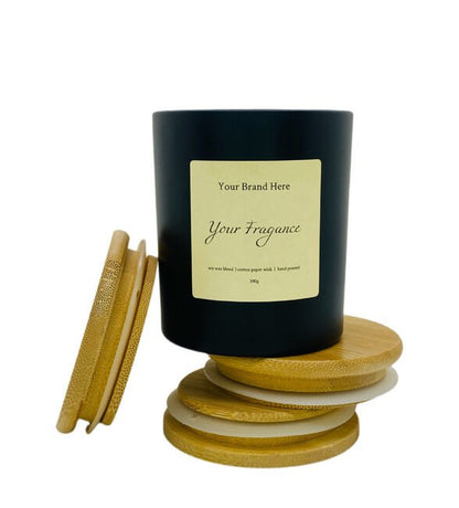 Premium 11 oz Black Wood Closure Scented Candle in Glass Tumbler - Image 3