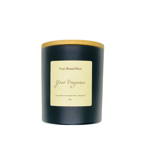Premium 11 oz Black Wood Closure Scented Candle in Glass Tumbler - Image 1