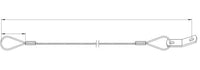 Stainless Steel Wire Rope Lanyard with Loop to Loop Tab
