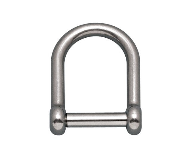 3/8 Inch 316 Stainless Steel Wide D Shackle with No Snag Pin - Image 1