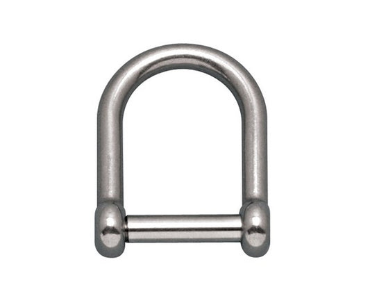 3/8 Inch 316 Stainless Steel Wide D Shackle with No Snag Pin - Image 1