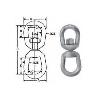 Chicago Eye & Eye Drop Forged Swivels 3/8" - Image 1