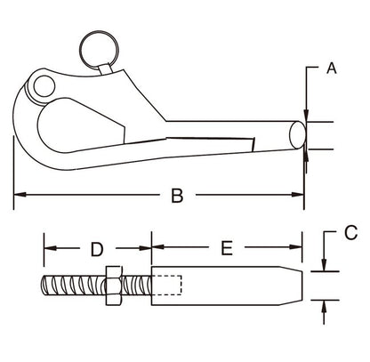 Stainless Steel Marine Rigging Pelican Hook 10mm - Image 2