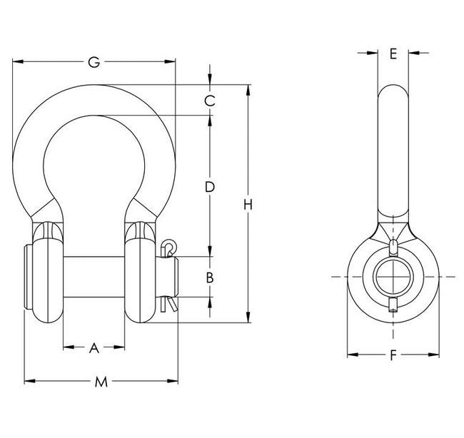 Galvanized Drop Forged Anchor Shackles - 1.125in - Image 2