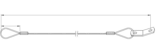 Galvanized Steel Wire Rope Lanyard with Loop to Loop Tab - Image 1