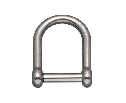 316 Stainless Steel Wide D Shackle, 1/4 Inch with No Snag Pin - Image 1