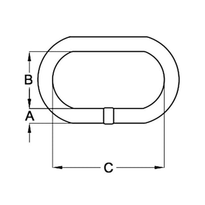 Grade 80 5/8" Oblong Master Link - 9,000 lbs WLL - Image 2