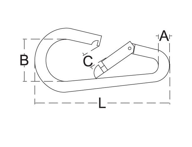 Stainless Steel T316 Pear Shape Snap Hook - 3/8" - Image 2
