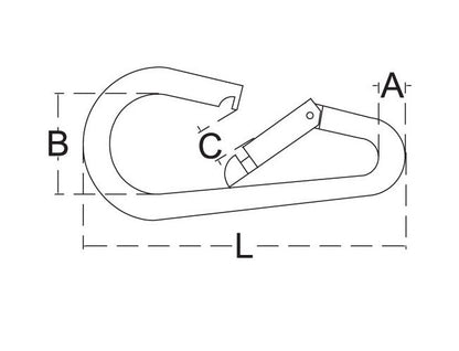 Stainless Steel T316 Pear Shape Snap Hook - 3/8" - Image 2