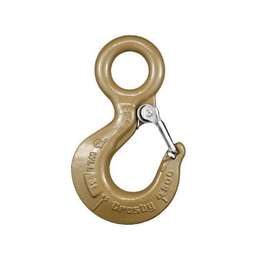 Alloy Eye Hoist Hook with Latch - 1-1/2 Ton WLL, 0.91'' Throat Opening - Image 1
