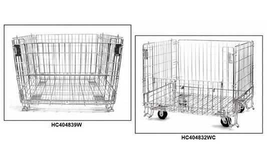 Heavy-Duty Wire Container with Casters - 33x39x44.5 in - Image 1