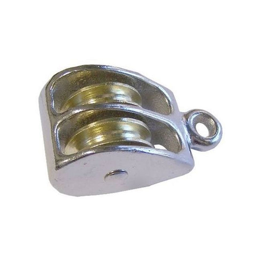 Double Wheel Solid Eye Pulley - Wire Rope Pulley Tool - Image 1