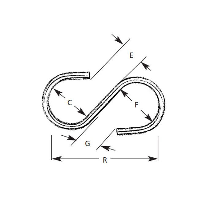 11/32 Inch Cadmium Plated Steel 'S' Hook - Image 2