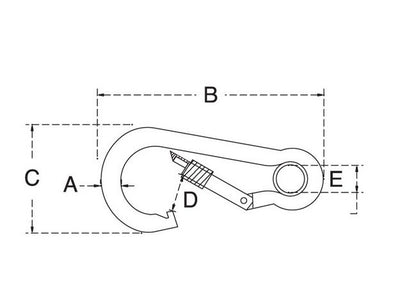 Stainless Steel Snap Hook with Screw and Eyelet - T316 Grade - Image 2