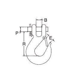 Stainless Steel T316 Clevis Slip Hook with Safety Latch, 1/2" Size - Image 2
