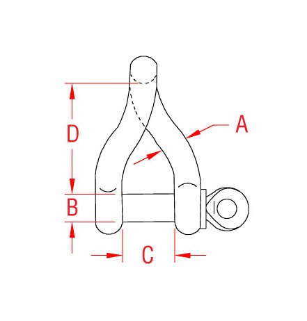 3/8 Inch 316 Stainless Steel Twist Shackle with Screw Pin - Image 2