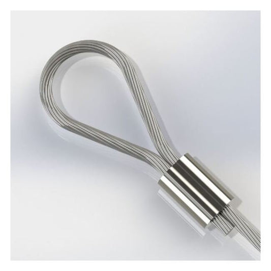 1.5 Inch (in) Fitting Length and 0.250 Inch (in) Maximum Mating Cable Diameter Military Speciation (MS) Stainless Steel Wire Rope Loop Sleeve for Cable Assemblies - Image 1