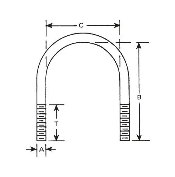 Type 304 Stainless Steel Round Bend U-Bolts - Lexco Cable Manufacturing - Image 2