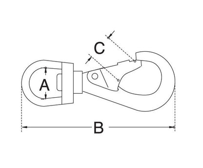Stainless Steel Swivel Eye Snap Hook - Image 2