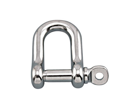 316 Stainless Steel Straight D Shackle with Screw Pin - 3/8 Inch Size A - Image 1