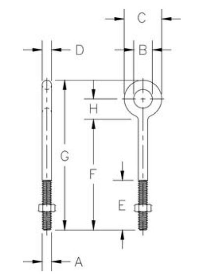 Heavy-Duty Hot Dip Galvanized Regular Nut Eye Bolt - Import, 1x9 - Image 2