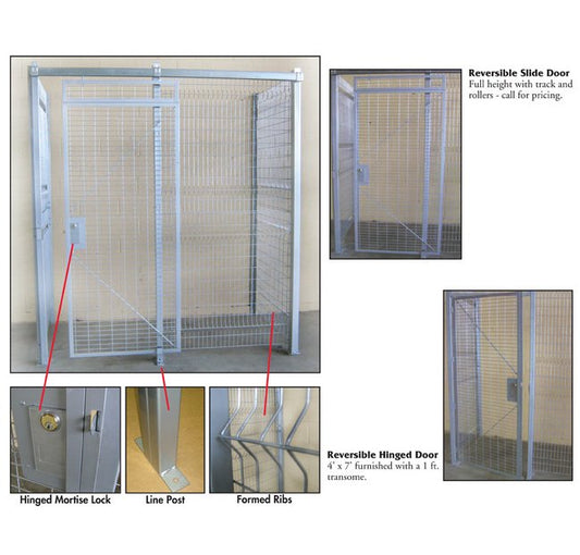8 ft x 8 ft 2-Sided Welded Wire Security Cage - Image 1