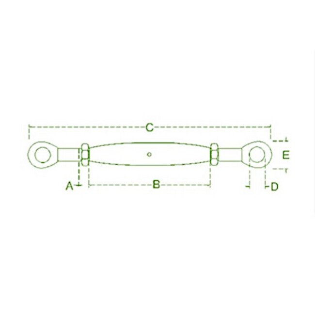Stainless Steel Eye and Eye Turnbuckle with Pipe Body - Image 2