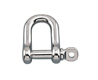 316 Stainless Steel Straight D Shackle, 15/32 in Size A with Screw Pin