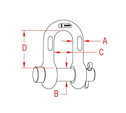 3/4 Inch 316-NM Stainless Steel Chain Shackle with Oversized Round Pin - Image 2