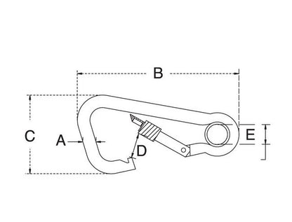 Stainless Steel Asymmetrical Snap Hook with Screw Nut and Eyelet - SS T316, 700 lbs WLL - Image 2