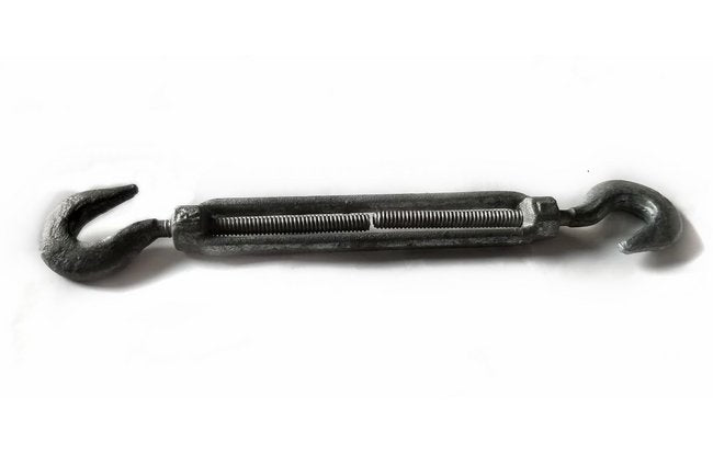 Galvanized Turnbuckles Hook & Hook, 1/4 x 4 inch - Rated for 400 lbs - Image 1