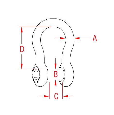 1 Inch 316 Stainless Steel Bow Shackle - Image 2