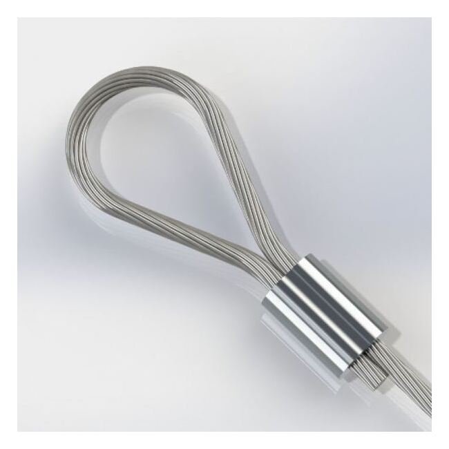 1.500 Inch (in) Fitting Length and 0.218 Inch (in) Maximum Mating Cable Diameter Commercial Aluminum Wire Rope Loop Sleeve for Cable Assemblies - Image 1