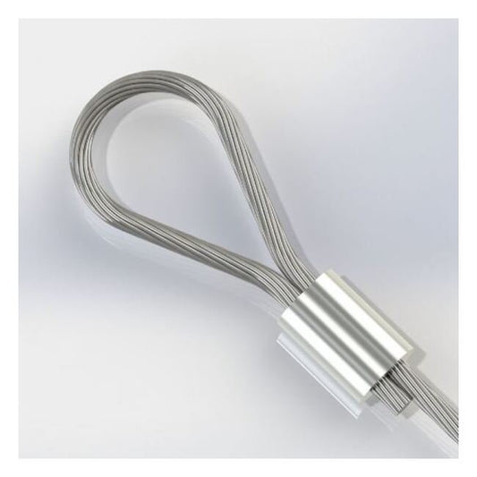 0.5 Inch (in) Fitting Length and 0.063 Inch (in) Maximum Mating Cable Diameter Commercial Zinc Plated Copper Wire Rope Loop Sleeve for Cable Assemblies - Image 1