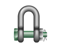 Green PinÂ® Standard Shackles Dee Shackles with Safety Bolt - 9.5 Ton Capacity