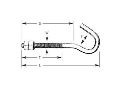 Threaded Zinc Chromate Clothesline Hooks - Image 1