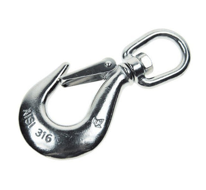 Stainless Steel Swivel Eye Hook - 5/16" Type 316 - Load Rated - Image 1