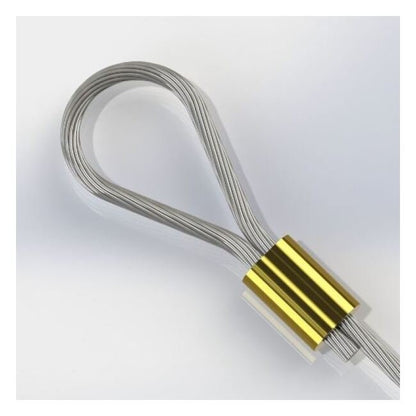 0.28 Inch (in) Fitting Length and 0.022 Inch (in) Maximum Mating Cable Diameter Commercial Brass Wire Rope Loop Sleeve for Cable Assemblies - Image 1