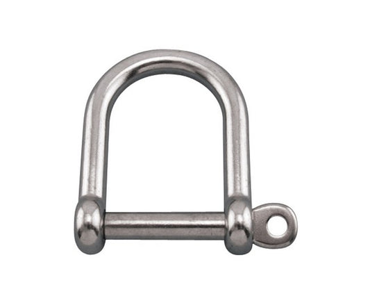 3/8" Size A 316 Stainless Steel Wide D Shackle with Screw Pin - Image 1