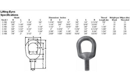 Chicago Lifting Eyes Self-Colored Blank - 5/8" Bail (WLL 5200 lbs) - Image 2