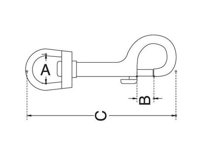 Stainless Steel Swivel Eye Snap Hook - Type 316 Precision Cast - Image 2