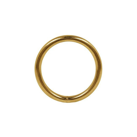 Steel Light Duty Round Rings - 6.2MM Wire Rope Dia, Brass Plated - Image 1