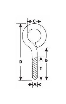Chicago Hardware Zinc Plated Turned Eye Bolts Lag Threads - Image 3