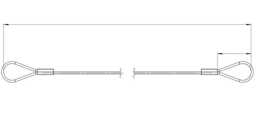 Galvanized Steel Wire Rope Lanyard, Loop to Loop, 1/16" Diameter, 12" Length - Image 1
