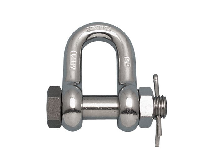 Stainless Steel Chain Shackle with Oversized Bolt - 3/8in Size A, 316-NM - Image 1