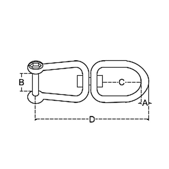 Stainless Steel Swivel with Flush Pin - 3/8" Jaw & Eye - Image 2