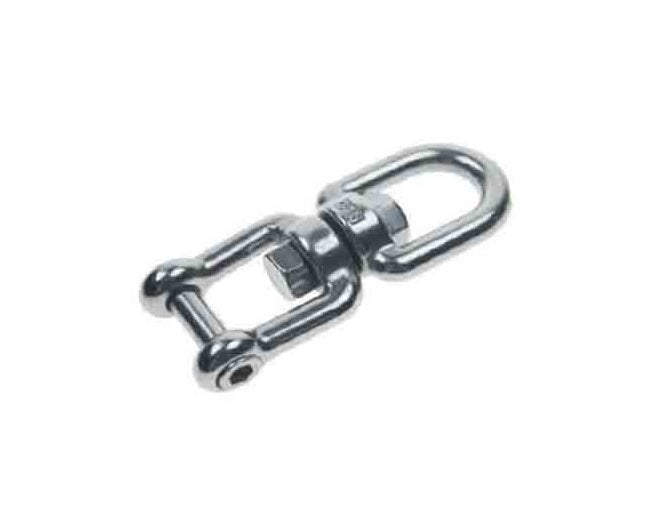 Stainless Steel Swivel with Flush Pin - 3/8" Jaw & Eye - Image 1