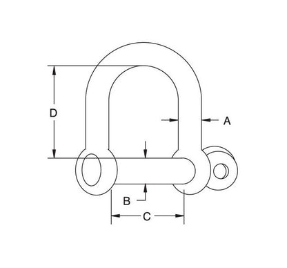 Stainless Steel Screw Pin D Shackle - 5/8 inch - Image 2